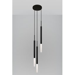 Kit 2 Pendentes Luminária de Teto Tubo Triplo Difusor Preto - 3