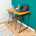 Ver imagem 2 de Mesa para Escritório Industrial de Ferro Carvalho e Preto