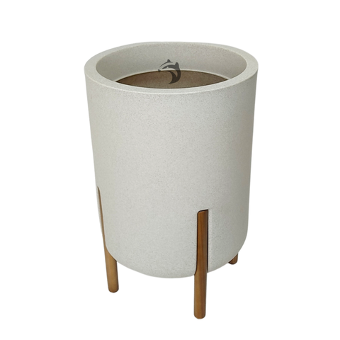 Vaso Cilíndrico Decore Polietileno 51x33x33cm Japi - Off-white