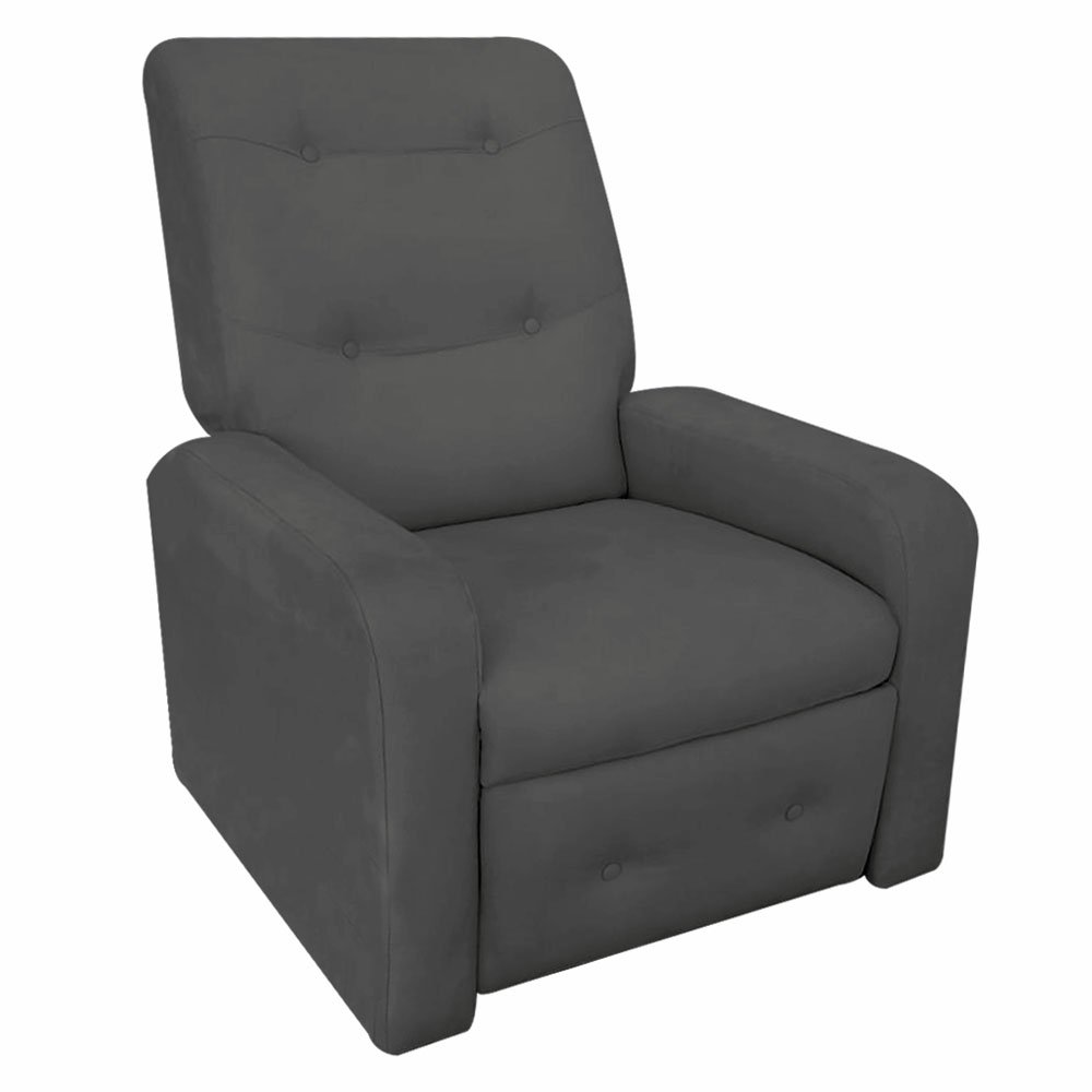 Poltrona do Papai Retrátil e Reclinável Cadeira Estofada  Senior Nanda Decor:Suede cinza escuro