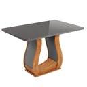 Ver imagem 2 de Mesa de Jantar Retangular 4 Lugares com Tampo de Vidro Inspirare Mel e Cinza