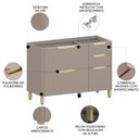 Ver imagem 3 de Balcão de Cozinha para Pia 120cm 2 Portas Marina Cinammon L01 - Mpozenato