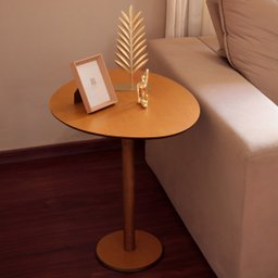 Mesa Lateral Monopé Design Orgânico 35x50cm - Mel - 6