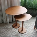 Ver imagem 5 de Mesa Lateral Monopé Design Orgânico 35x50cm - Mel