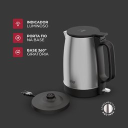Chaleira Elétrica Inox Portátil 1,7l 1850w 220v Wce2 Wap - 2