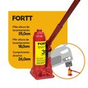 Ver imagem 4 de Macaco Hidráulico Tipo Garrafa 3 Ton Fortt Vermelho - Mhg001-3ton