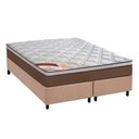 Ver imagem 1 de Cama Box Queen: Colchão Molas Pocket Ensacadas Castor Revolution + Base CRC Suede Bege(158x198)
