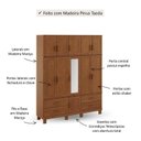 Ver imagem 5 de Guarda-Roupa 11 Portas 4 Gavetas com Espelho Madeira Maciça Marrom/Castanho