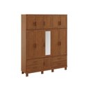 Ver imagem 2 de Guarda-Roupa 11 Portas 4 Gavetas com Espelho Madeira Maciça Marrom/Castanho