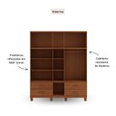 Ver imagem 4 de Guarda-Roupa 11 Portas 4 Gavetas com Espelho Madeira Maciça Marrom/Castanho