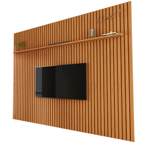 Painel Ripado para Sala Tv de até 75 Polegadas Versátil 2.2 - Giga Móvel:freijo
