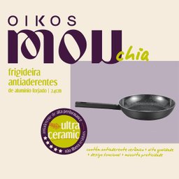 Frigideira Antiaderente Ultra Ceramic 24cm Indução Cor Preta Mou Chia - Oikos - 3