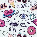 Ver imagem 1 de Papel de Parede Teens Meninas Girls And Love - 2,5x0,5m