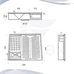 Canal Organizador Cozinha Aço Inox com 3 Módulos 50x40 - Tubrax - 5 Canal Organizador Cozinha Aço Inox com 3 Módulos 50x40 - Tubrax - 5