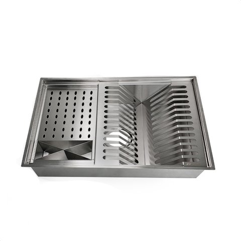 Canal Organizador Cozinha Aço Inox com 3 Módulos 50x40 - Tubrax