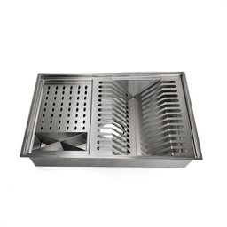Canal Organizador Cozinha Aço Inox com 3 Módulos 50x40 - Tubrax - 1 Canal Organizador Cozinha Aço Inox com 3 Módulos 50x40 - Tubrax - 1