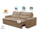 Ver imagem 2 de Sofá Retrátil e Reclinável 3 lugares com Molas 1,80m Ester Suede Cappuccino Adonai Estofados