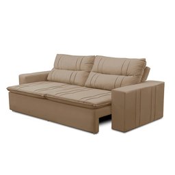 Sofá Retrátil e Reclinável 3 lugares com Molas 1,80m Ester Suede Cappuccino Adonai Estofados - 6
