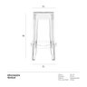 Banqueta média acrílica design Charles Ghost 66 cm Incolor Transparente - 3