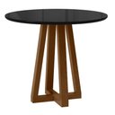 Ver imagem 1 de Mesa de Jantar Livia Piccola Redonda 90cm com Vidro – Madeira de Reflorestamento, Mdf, Tampo 18mm