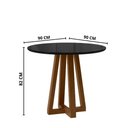Ver imagem 3 de Mesa de Jantar Livia Piccola Redonda 90cm com Vidro – Madeira de Reflorestamento, Mdf, Tampo 18mm