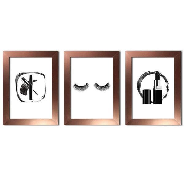 Conjunto Kit 3 Quadros Vaidade Feminina Los Quadros - 1