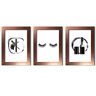 Conjunto Kit 3 Quadros Vaidade Feminina Los Quadros - 1