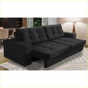 Ver imagem 1 de Sofá Retrátil e Reclinável 3 Lugares 2,10m com Molas Melissa Suede Preto Rover & Beato