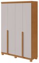 Ver imagem 1 de Guarda-roupas 4 Portas 2 Gavetas 100% Mdf Alonzo sem Espelho e com Pés - Lopas Amendoa Clean/off Whi