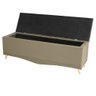 Kit de Quarto Cabeceira de Cama Box e Calçadeira Baú Toquio Casal Queen 160 Cm Suede Bege Eli Móveis - 5