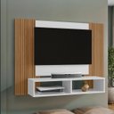 Ver imagem 2 de Painel Sala para Tv Navi até 48 Polegadas com Nicho:branco-ripado