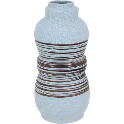 Vaso Decorativo Enfeite Casa Cerâmica 32x15x15cm Bege