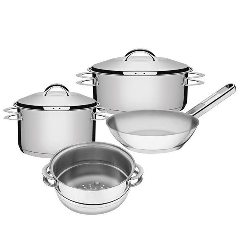 Jogo de Panelas 4 Peças Inox Fundo Triplo Solar Tramontina