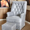 Ver imagem 5 de Poltrona de Amamentaçao Balanço e Puff Lila Baby Veludo Cinza - Larbelle