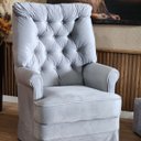 Ver imagem 3 de Poltrona de Amamentaçao Balanço e Puff Lila Baby Veludo Cinza - Larbelle