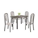 Ver imagem 2 de Conjunto de Mesa Tubular 120cm x 75cm Tampo Ardósia Indiano com 4 Cadeiras Lara Prata/Arabesco/Mart