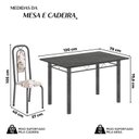 Ver imagem 3 de Conjunto de Mesa Tubular 120cm x 75cm Tampo Ardósia Indiano com 4 Cadeiras Lara Prata/Arabesco/Mart