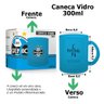 Caneca Vidro Diamond Brasfoot Gremio 300 Ml Licenciada Azul - 4