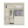 Guarda Roupa Solteiro Ripado com Espelho - Turim-off White - Made Marcs - 3