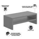 Ver imagem 5 de Kit 02 Suportes Para Monitor Stand Home Office Lap 63 cm L03 Cinza - Lyam Lyam Decor