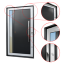 Ver imagem 2 de Porta Pivotante Alumínio Lambril Visione c/Pux.D.Elite Mix Preto 240x150 Brimak