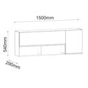 Ver imagem 2 de Armário Aéreo Maya 150cm 2 Portas e 2 Nichos Branco Maderatto Móveis