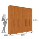 Ver imagem 4 de Guarda Roupa Casal com Pés 6 Portas 4 Gavetas 239cm Veneza Tcil Móveis