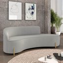 Ver imagem 2 de Sofá 4 Lugares Orgânico 220cm Pé Dourado Morgan Suede D03 - D’Rossi