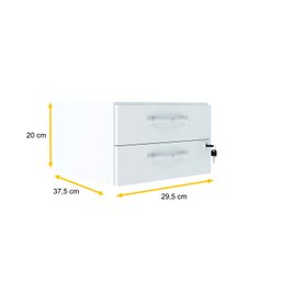 GAVETEIRO AÉREO 2 GAVETAS PANDIN MAXXI - BRANCO MXG02 - 1