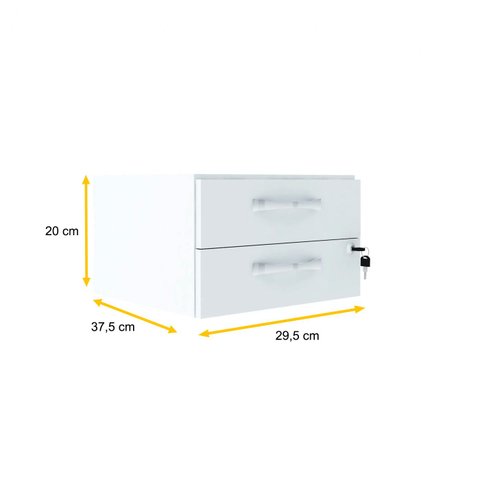 GAVETEIRO AÉREO 2 GAVETAS PANDIN MAXXI - BRANCO MXG02