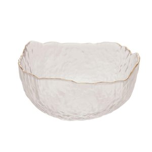 Bowl Wolff Taj de Cristal Borda Dourada Incolor 17cm X 8cm