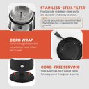 Ver imagem 6 de Elite Gourmet Ec812 Cafeteira Elétrica Percoladora 12 Xícaras - Inox com Knob de Plástico