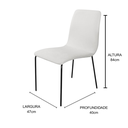 Ver imagem 2 de Kit 6 Cadeiras de Jantar Luna no Bouclé Off White e Metal Preto