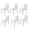 Ver imagem 1 de Kit 6 Cadeiras de Jantar Luna no Bouclé Off White e Metal Preto